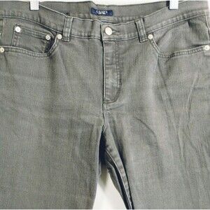 Chaps Jeans Women's 12 Dark Dove Grey Tapered Leg Zip Pockets Cotton Elastane